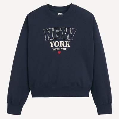 Sweat col rond, en molleton, avec message New York imprimé devant LA REDOUTE COLLECTIONS