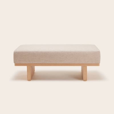 Banc en Bois et tissu naturel ANCA MADURA