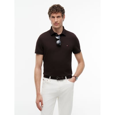 Polo droit stretch col 2 boutons TOMMY HILFIGER