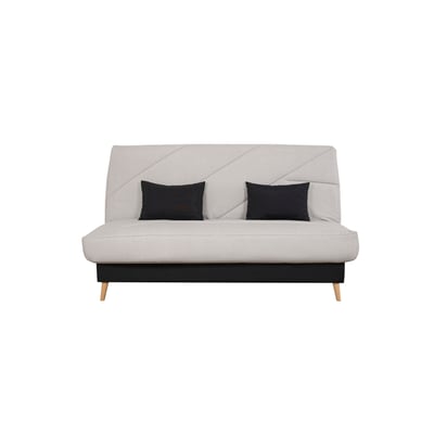Banquette convertible ZEPHIR clic clac, couchage 130x190, avec 2 coussins OFFERTS, Aba anthracite RELAXIMA