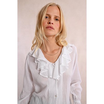 Chemisier volanté en semi-transparence MOLLY BRACKEN