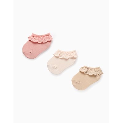 Pack 3 Socquettes avec Volants en Broderie Anglaise ZIPPY