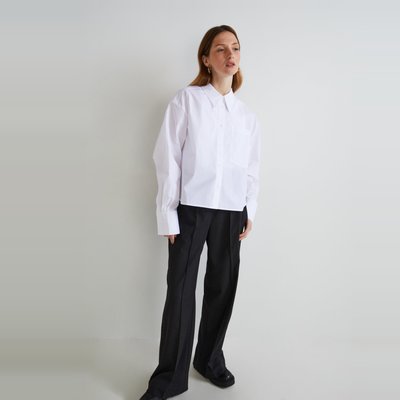 Chemise manches longues unie en coton BIO GOTS MONOPRIX