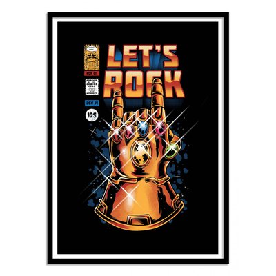 Affiche d’art et cadre noir 50 x 70 cm - Let's Infinity rock - Ilustrata WALL EDITIONS
