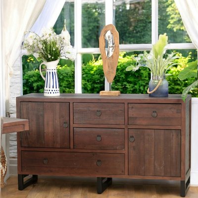 Buffet bas en bois recyclé style campagne SAMOA PIER IMPORT