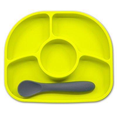 Coffret assiette et cuillère en silicone Yümi BBLÜV