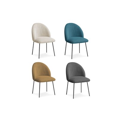 Lot de 4 chaises velours côtelé, LALIE BOBOCHIC