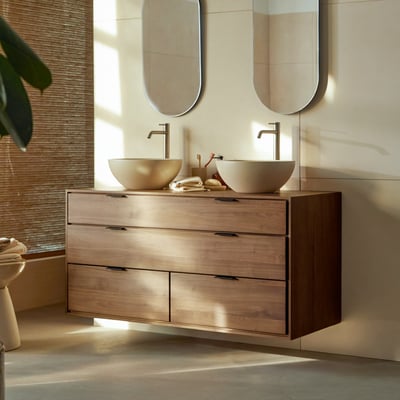 Meuble Salle De Bain en Noyer massif, SENSON TIKAMOON