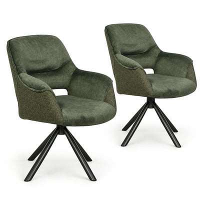 Fauteuil de table pivotant en tissu (lot de 2) IENA PIER IMPORT