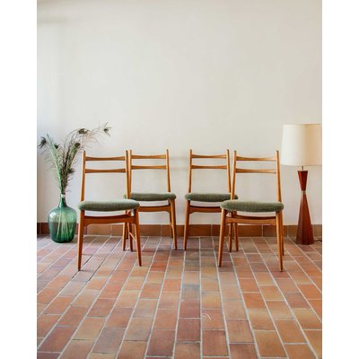 Lot de 4 chaises en tissu Alma N°457 - Bon état DEBONGOUT