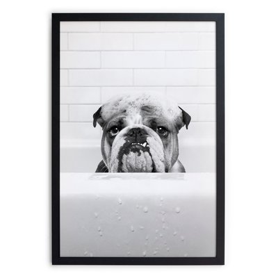 Tableau avec cadre Bouledogue dans la baignoire REALLY NICE THINGS