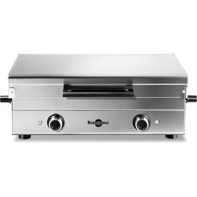 Plancha électrique Club inox 2 brûleurs à poser, 65.5x39.5 cm KRAMPOUZ