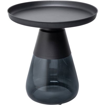 Table d'appoint en verre et acier, BOTTIGLIA KARE DESIGN
