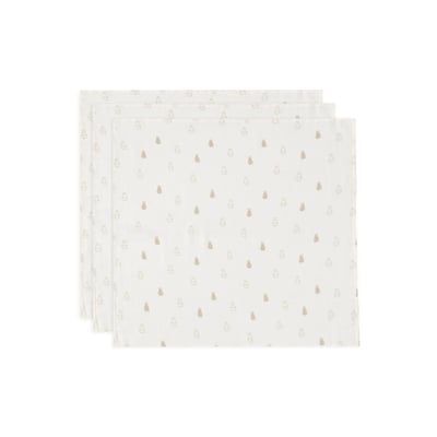 Lot de 3 langes gaze de coton 70 x 70 cm Happy Miffy Nougat JOLLEIN