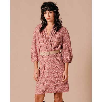 Robe courte Laurelia col croisé manche 3/4 GRACE & MILA