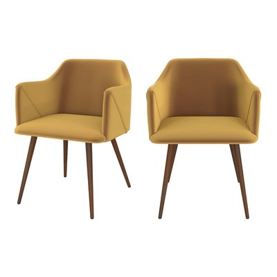 Lot de 2 chaises avec accoudoirs en velours - DAISY RENDEZ-VOUS DÉCO