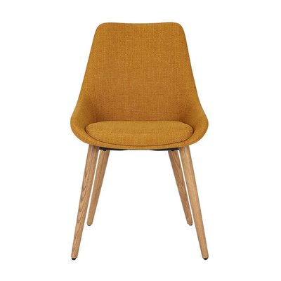 Chaise repas tissu gris  pieds chêne foncé BARI ZAGO