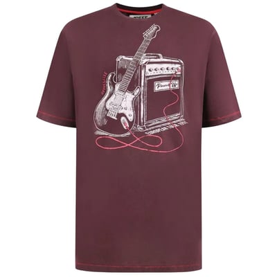 T-Shirt Homme à Motif Guitare - Think Out Loud - Taille XL Vert Olive