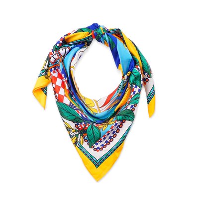 Foulard medium polyester recyclé effet soyeux imprimé SICILY WILD
