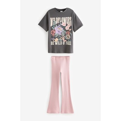 T-shirt et pantalon évasé côtelé NEXT