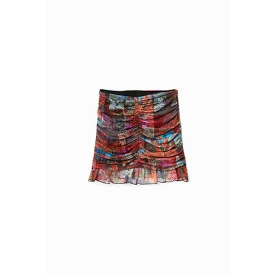 Desigual - Mini-jupe drapée patchwork floral DESIGUAL