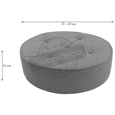 Pouf de sol en toile effet feutrine 5 points Gris anthracite JARDINDECO