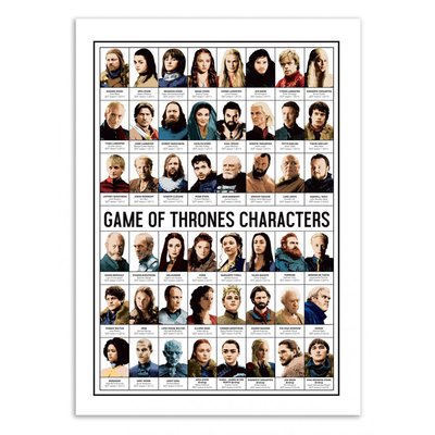 Affiche d’art 30 x 40 cm - Game of Thrones Characters - Olivier Bourdereau WALL EDITIONS