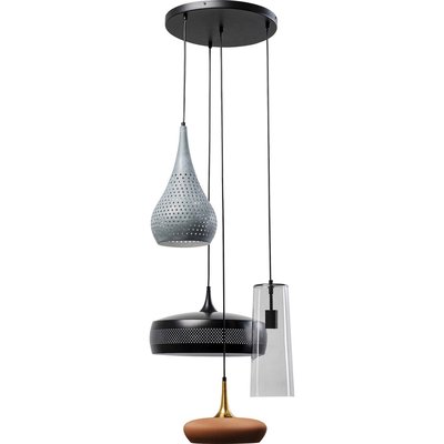 Suspension ronde en acier et verre, MELANGE KARE DESIGN
