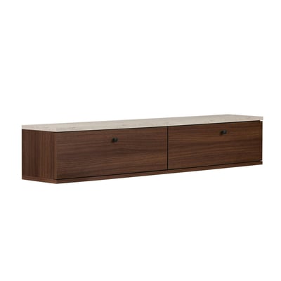 Meuble TV suspendu étroit, 2 portes 140 cm MARFA PIER IMPORT