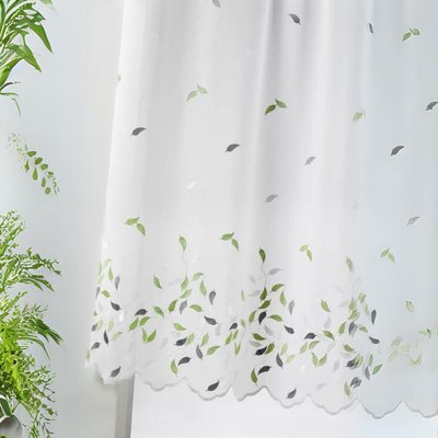 Voilage Etamine brodée avec bas festonné HOME MAISON