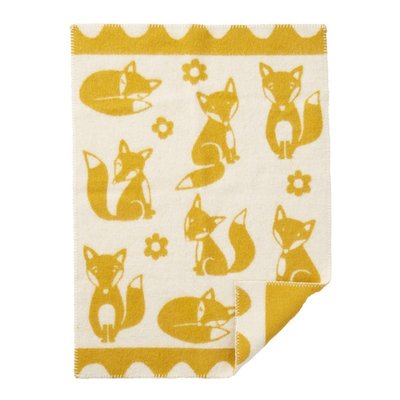 Plaid laine bébé renards  Fox KLIPPAN