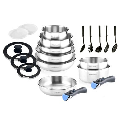 Batterie de cuisine 20 pièces en inox ARTHUR MARTIN