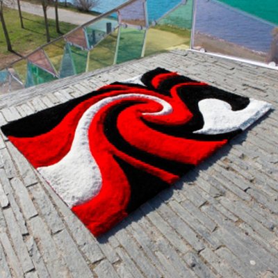 Tapis shaggy fait main motif rond HELL UN AMOUR DE TAPIS