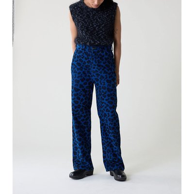 Pantalon droit imprimé léopard PUGLIA WILDE LEON & HARPER