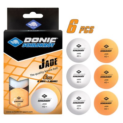 Balles de tennis de table Jade blanches et oranges de qualité Poly 40+ SCHILDKRÖT