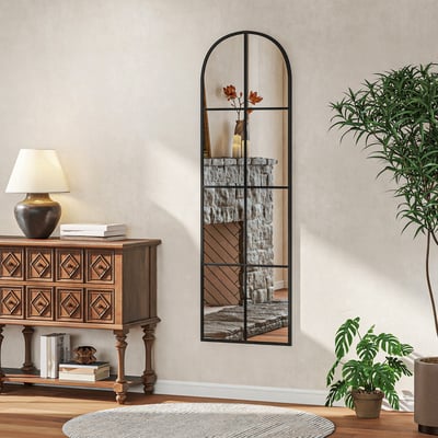 Miroir en pied Métal Noir HOMCOM