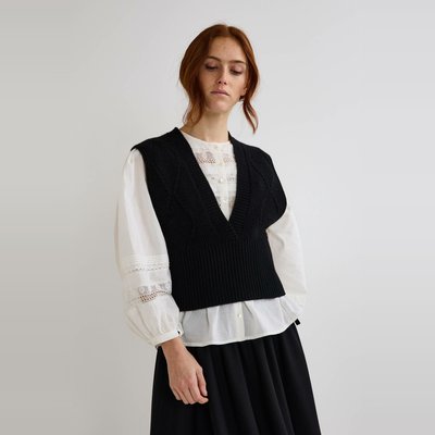 Pull sans manches en laine MONOPRIX