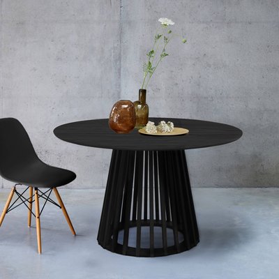 Table à manger ronde effet bois pieds bois de sapin 4 places CLARA SWEEEK