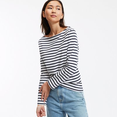 T-shirt rayé col bateau manches longues LA REDOUTE COLLECTIONS
