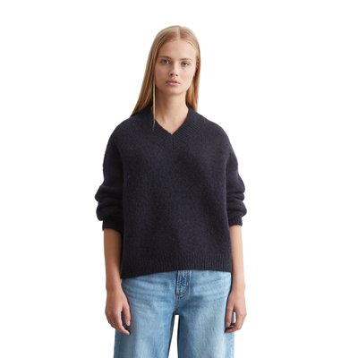 Pull à col en V loose en mélange moelleux de laine vierge et de mohair MARC O’POLO DENIM
