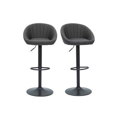 Tabourets de bar réglables design gris anthracite (lot de 2) SHERU MILIBOO