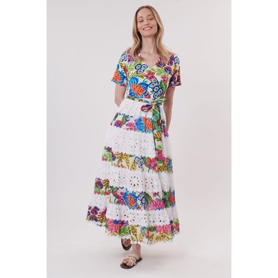 Robe longue imprimée et broderies anglaises TATOO DERHY