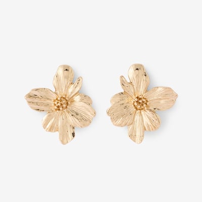 Boucles d'oreilles fleurs en métal doré BALABOOSTE