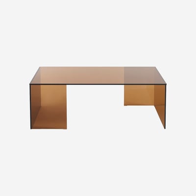 Table basse rectangulaire en verre trempé ALYSSA HABITAT