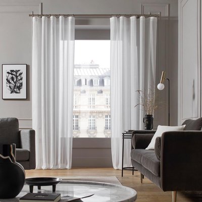 Voilage Kea  en Voile de coton Blanc 145x280 cm MADURA