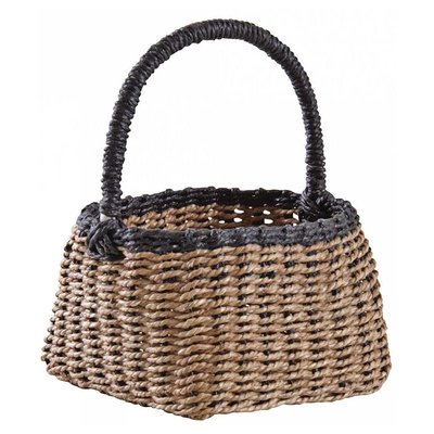 Panier en jonc naturel et noir AUBRY GASPARD