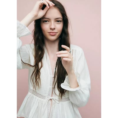 Blouse texturée détails ajourés MANGO TEEN
