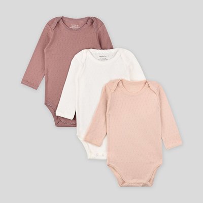 Lot de 3 bodies manches longues, Coton BIO, Oeko-Tex BOUT'CHOU