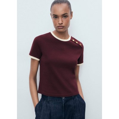 T-shirt coton boutons MANGO