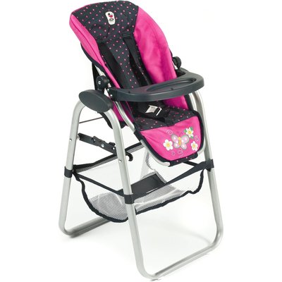 Chaise haute pour poupées - Design Marine et rose à pois. BAYER CHIC 2000